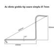 Dinti grebla adunat fan 6.5 mm, 400/330mm, Ac dinte grebla tip soare simplu, BS43 / BK99780