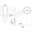 Lampa gabarit cu brat oblic 45°, 130mm, LED, alb-rosie, 12-36V, FT-009-C Fristom