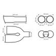 Ornament toba, interior 32-52, exterior 190x89, L245, dublu, crom-carbon, stanga, 04069 Amio