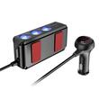 Stecher cu 3 prize, 2xUSB 2.4A, 1xUSB QC3.0 si 1xUSB C PD30W, 12-24V, cu voltmetru LED, buton control On-Off 03781 Amio
