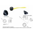 Lampa gabarit fi28, cu LED, incastrabila (fi19.6), rosie FT-074C Fristom