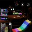 Panou flexibil LED RGB Eyes Devil, 60x12cm, Bluetooth+ telecomanda, USB 5V.