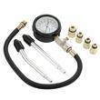 Set testare compresie cilindri pentru motoare pe benzină, cu manometru și adaptoare, Carmotion 63579