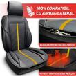 Husa pentru 1 scaun peste tetiera, cu laterale, Negru+galben, Potenza, Swissdrive PTNZYLW