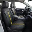 Husa pentru 1 scaun peste tetiera, cu laterale, Negru+galben, Potenza, Swissdrive PTNZYLW