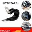 Set 6 bucati colier antivibratie cu cauciuc P-Clip formD, lat, 30/20 Mikalor 03005691