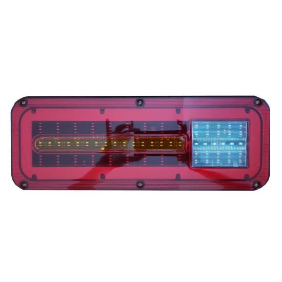 Lampa stop 410x150, LED, 12-24V, 4 functii cu mers inapoi si semnalizare dinamica, carcasa metalica, DG002B