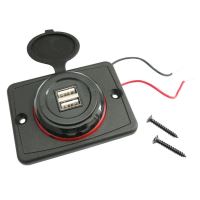 Priza cu 2 USB, cu LED rosu KASTOR Carco 42793