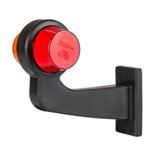 Lampa gabarit cu brat 192mm, cu cot, galben cu rosu, LED tip NEON, stanga, LD 2625 Horpol