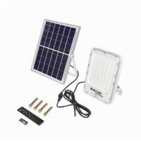 Sistem iluminat proiector LED cu panou solar 12W cu reflector LED 100W, acumulator, cu telecomanda BK87438