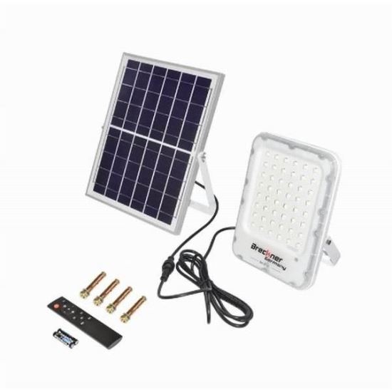 Sistem iluminat proiector LED cu panou solar 12W cu reflector LED 100W, acumulator, cu telecomanda BK87438