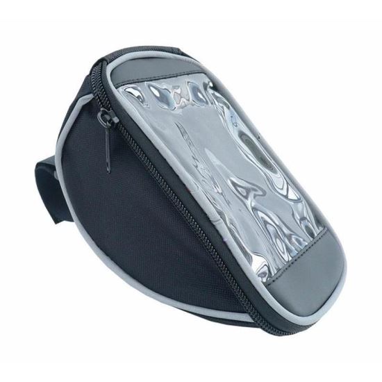 Borseta bicicleta cu husa telefon, prindere pe  ghidon, neagra, 68478 CarCo