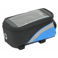 Borseta bicicleta cu husa telefon ghidon, negru cu albastru, 68472 CarCo
