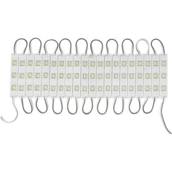 Modul LED 3 SMD-uri injectate, 12V, lumina galbena, 3 x 5730, 20 buc/folie