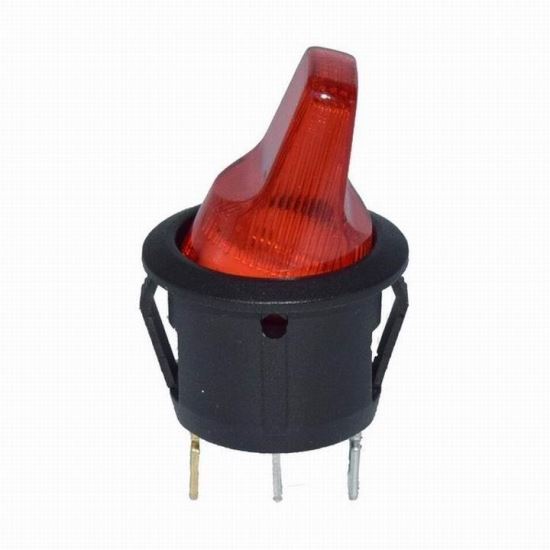 Buton basculant rotund ON/OFF, 1 faza O/I +LED, rosu, W11013 KCD1-5