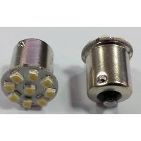 Set 2 becuri pozitie 9 LED-uri 24V G18 BA15S, alb