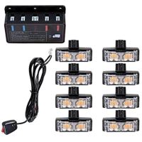Proiector stroboscopic 2 LED-uri, set 8 bucati, cu clips, 12V, 30W, rosu, VS-02-B-8 