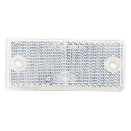 Catadioptru dreptunghiular cu gaura, alb, 94x44 DOB-42 B Fristom