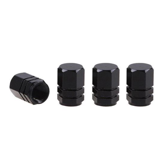 Ornament capacele valva hexagonale16mm, negre set 4 bucati 02237 Amio