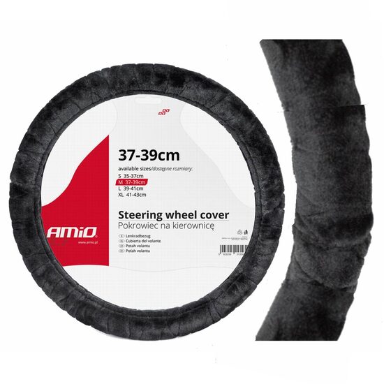 Husa volan 37-39cm gri, pufoasa, PUFI PLUSH, 01357 Amio