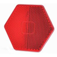 Catadioptru hexagonal cu adeziv, rosu, 75mm, UO6 1203 Was