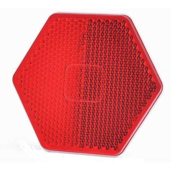 Catadioptru hexagonal cu adeziv, rosu, 75mm, UO6 1203 Was