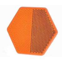 Catadioptru hexagonal cu adeziv, galben, 75mm, UO6 1204 Was