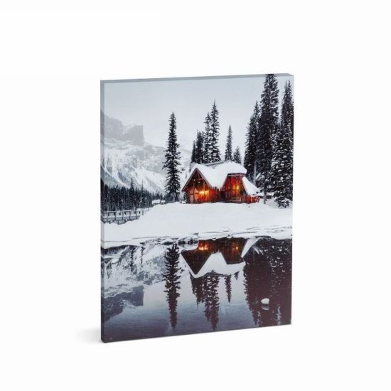 Tablou cu 2 LED-uri, peisaj iarna, 30x40cm, Family Pound 58017A