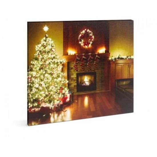 Tablou de Craciun, cu 22 LED-uri, 30x30cm, Family Pound 58016C