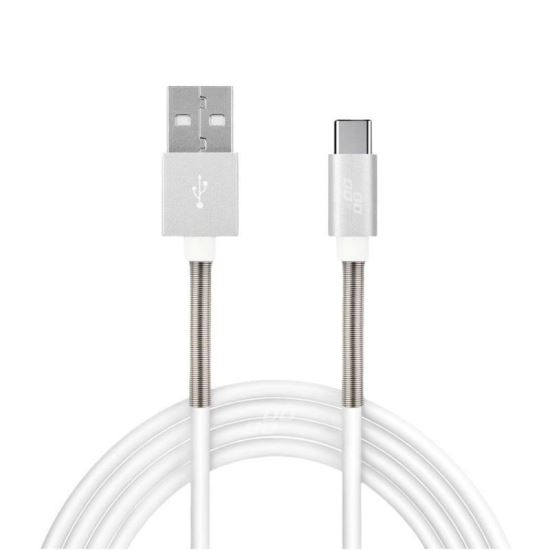 Cablu incarcator USB, Tip C, alb cu protectie anti-rupere, FullLink 2.4A, 01433 Amio