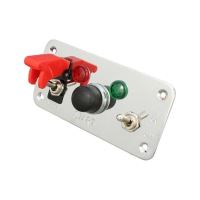 Panou metalic cu 2 intrerupatoare on/off, 1 buton pornire Starter si 2 Led-uri, Rally EP748 247 Lighting