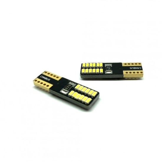 Set 2 becuri T10, 24 LED-uri SMD 3014, 12V, W5W, H.L , 70329 Canbus