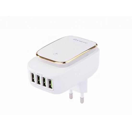 Incarcator 220V - 5V, 4 USB cu lampa de veghe 63048 MyWay