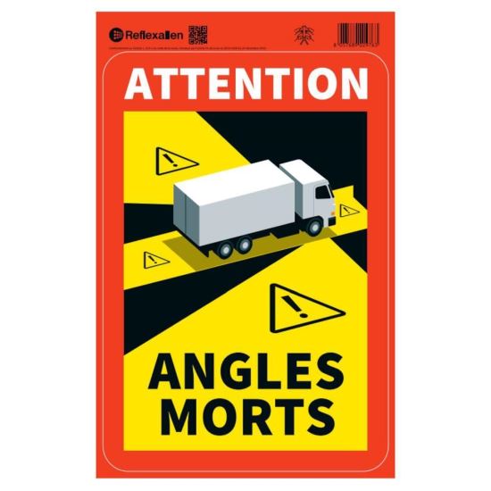 Autocolant camion atentionare Unghi Mort ANGLES MORTS, 90601 ReflexAllen