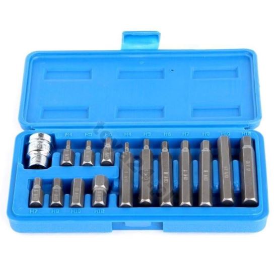 Trusa biti 15 bucati, hexagonale H4-H12 GUZ10413 15H