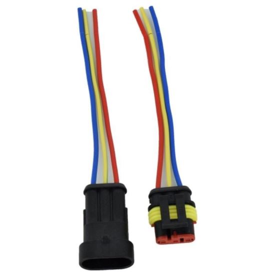 Set Mufa conector cu 3 pini mama+tata, tip Superseal, 12470
