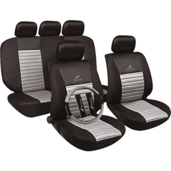 Set 4 huse auto, volan si centura DarkGrey Tango, 68617 CarCo