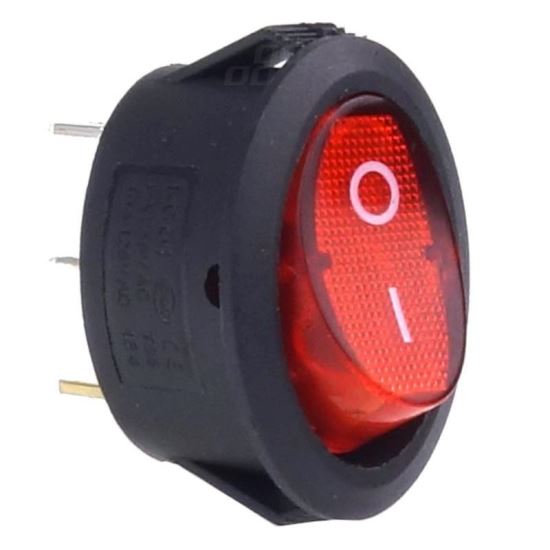 Buton basculant eliptic ON/OFF, 1 faza cu LED rosu, BU02 02461 Amio