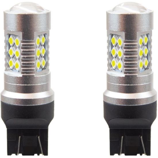 Set 2 becuri pozitie si frana, T20, 24 LED-uri, SMD3030, 12/24V, W21/5W 7443 CANBUS, 02126 Amio