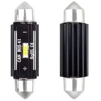 Set 2 becuri sofit 12V/24V C5W 41mm 1 LED tip SMD 1860, UltraBright CANBUS 02444 Amio