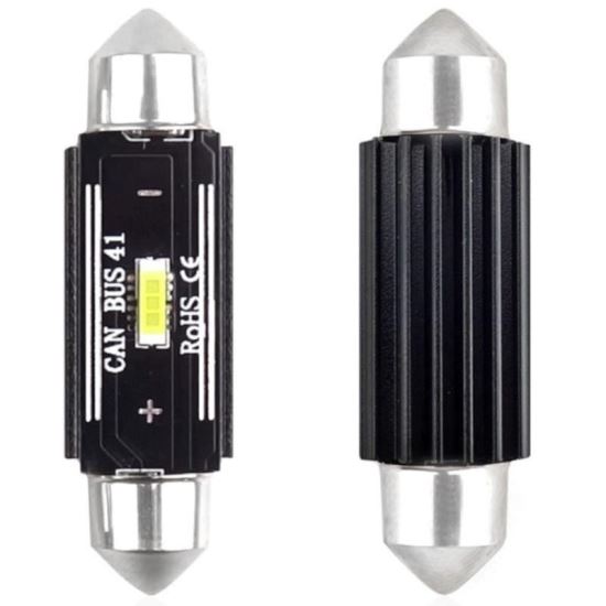 Set 2 becuri sofit 12V/24V C5W 41mm 1 LED tip SMD 1860, UltraBright CANBUS 02444 Amio