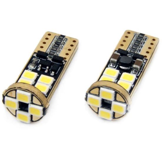 Set 2 becuri T10e, 12 LED-uri SMD 2835, 12-24V, W5W, CANBUS 01636 Amio