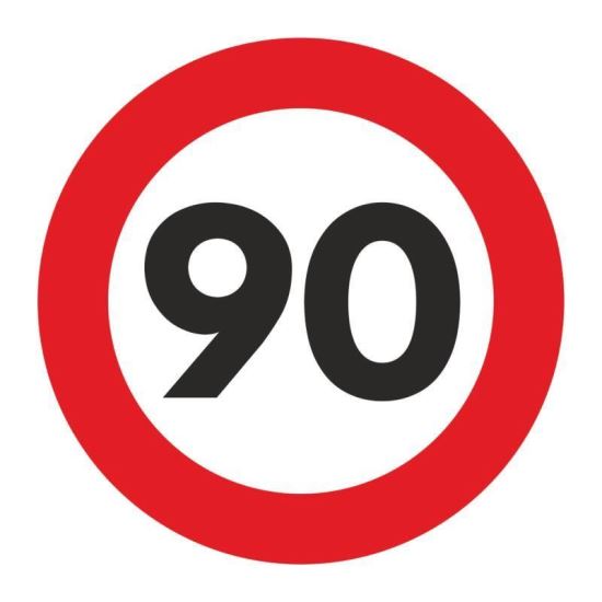 Autocolant reflectorizant limita viteza, fi15cm, 90km/h, 5201-90 Automax