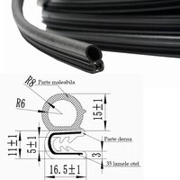 Cheder universal, cu interior 5.0mm, lat 2.8cm, rola50m, cu insertie lamele otel, Bk BN34, pret / metru liniar