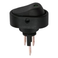 Intrerupator ON/OFF revenire, iluminat LED, verde, 09047