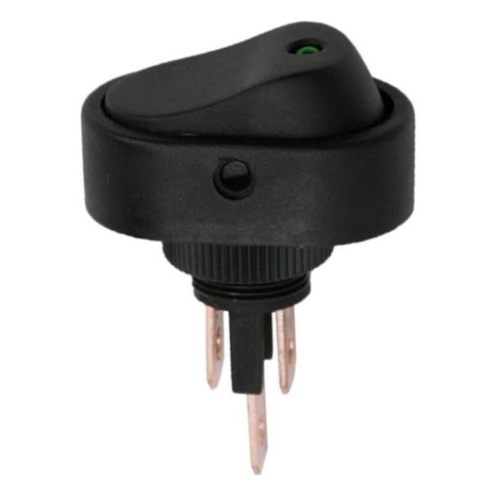 Intrerupator ON/OFF revenire, iluminat LED, verde, 09047