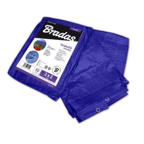 Prelata cu ochiuri de prindere 50g/m2, albastra 6x8m, PLL6/8 Bradas