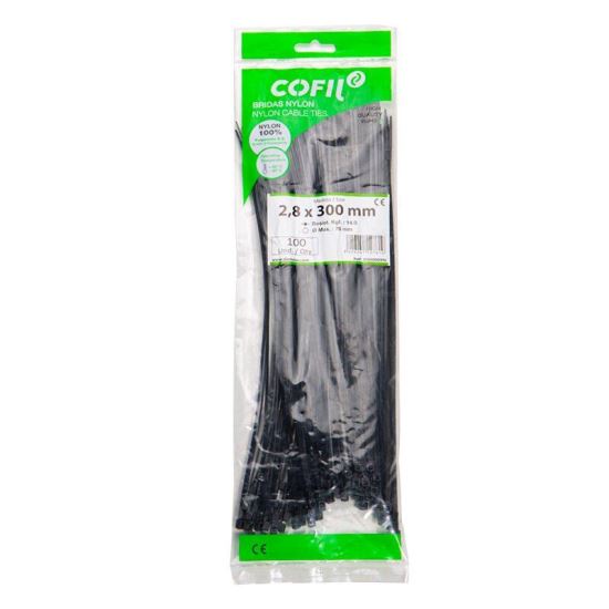 Set 100 coliere plastic 300x2.8mm, negre, 300009N Cofil