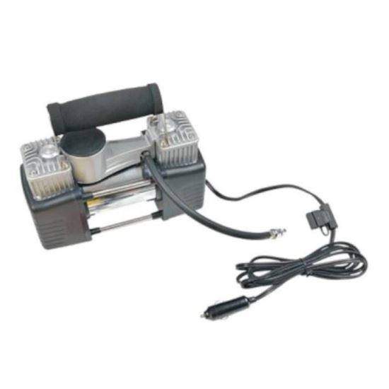 Compresor aer 12V 10bar, 150psi, 65L/min, 2 pistoane cu furtun, manometru si clesti 8975 Automax