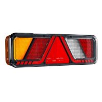 Lampa stop 450x138, 24V, LED, 6 functii, ceata, mers inapoi, cu triunghi, stanga, FT-700-066L Fristom
